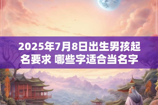 2025年7月8日出生男孩起名要求 哪些字适合当名字