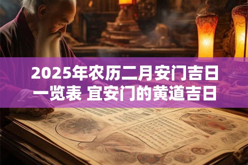 2025年农历二月安门吉日一览表 宜安门的黄道吉日