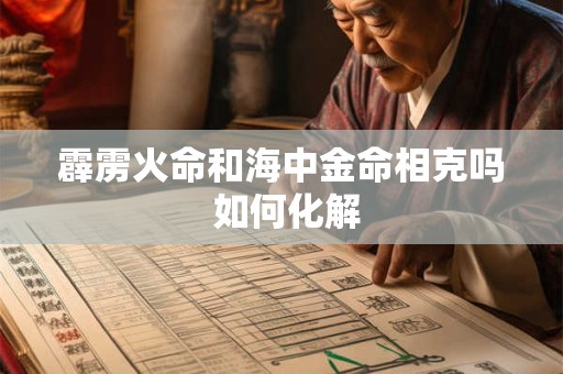 霹雳火命和海中金命相克吗 如何化解