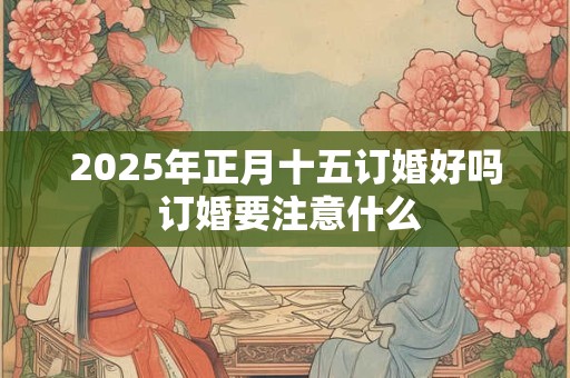 2025年正月十五订婚好吗 订婚要注意什么