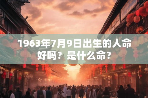 1963年7月9日出生的人命好吗？是什么命？