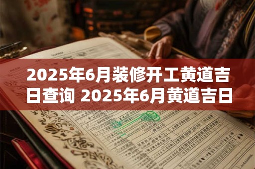 2025年6月装修开工黄道吉日查询 2025年6月黄道吉日装修启动是哪一天