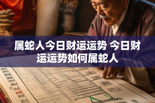 属蛇人今日财运运势 今日财运运势如何属蛇人