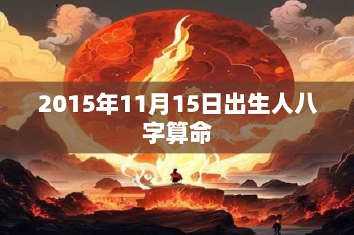 2015年11月15日出生人八字算命