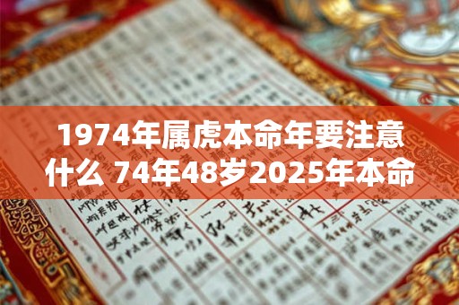 1974年属虎本命年要注意什么 74年48岁2025年本命年佩戴什么好