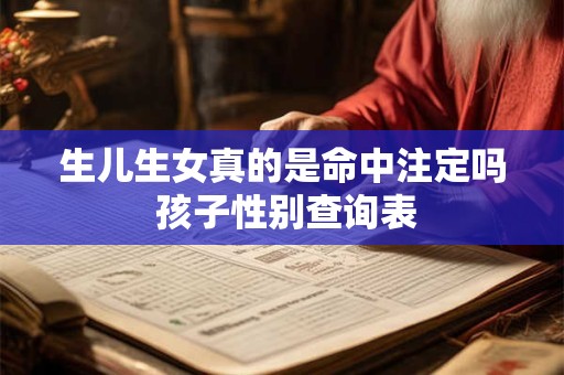 生儿生女真的是命中注定吗 孩子性别查询表