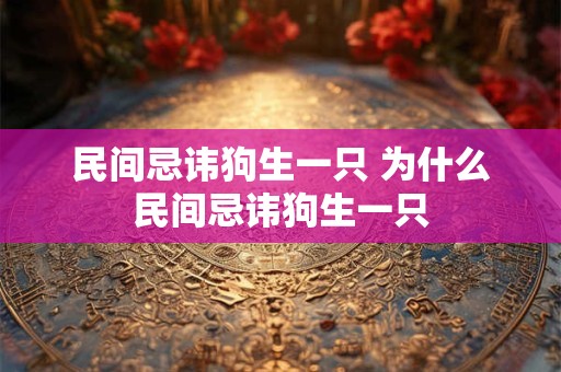 民间忌讳狗生一只 为什么民间忌讳狗生一只