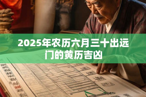 2026年农历六月三十出远门的黄历吉凶