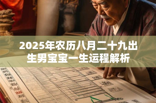 2026年农历八月二十九出生男宝宝一生运程解析