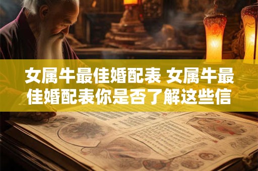 女属牛最佳婚配表 女属牛最佳婚配表你是否了解这些信息