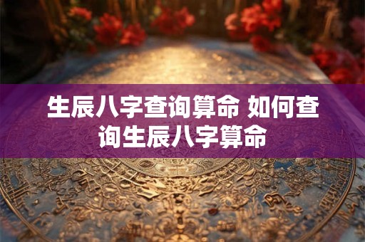 生辰八字查询算命 如何查询生辰八字算命