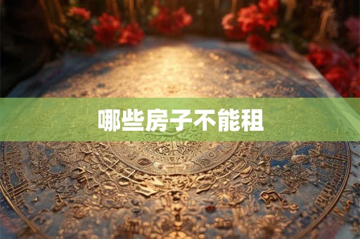 哪些房子不能租