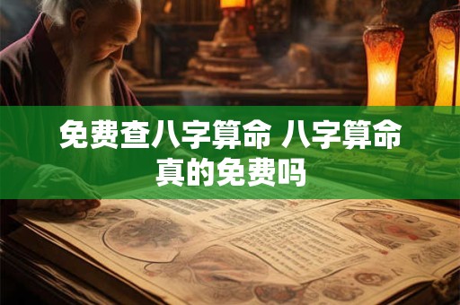 免费查八字算命 八字算命真的免费吗