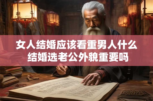 女人结婚应该看重男人什么 结婚选老公外貌重要吗