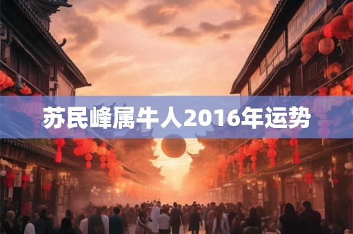 苏民峰属牛人2016年运势