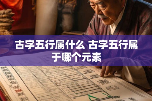 古字五行属什么 古字五行属于哪个元素