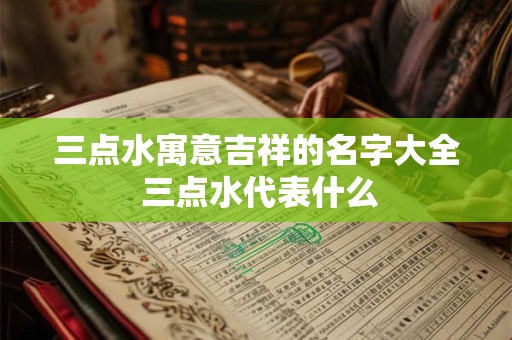 三点水寓意吉祥的名字大全 三点水代表什么