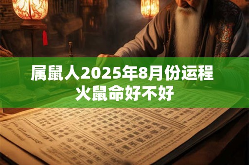 属鼠人2025年8月份运程 火鼠命好不好 属鼠人2025年8月份运程 火鼠命好不好