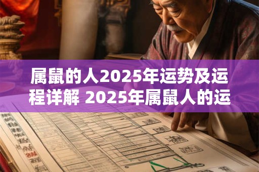 属鼠的人2025年运势及运程详解 2025年属鼠人的运势如何
