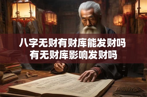 八字无财有财库能发财吗 有无财库影响发财吗
