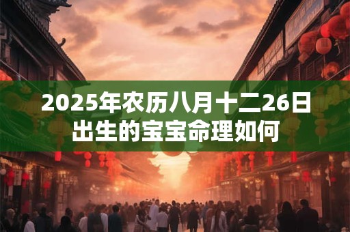 2025年农历八月十二26日出生的宝宝命理如何