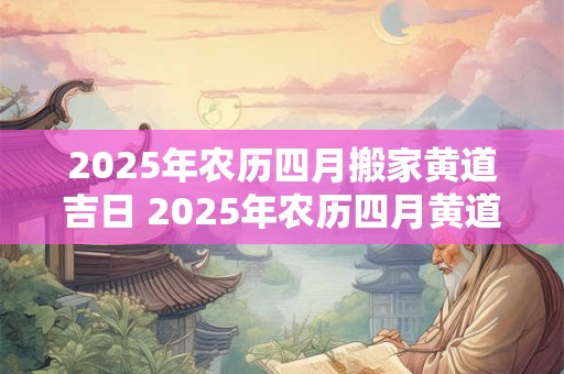 2025年农历四月搬家黄道吉日 2025年农历四月黄道吉日搬家
