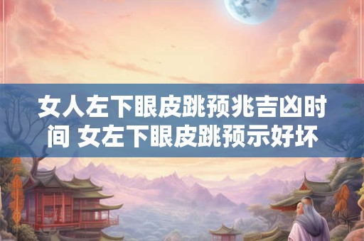 女人左下眼皮跳预兆吉凶时间 女左下眼皮跳预示好坏