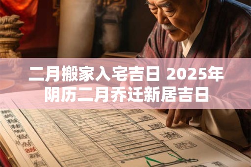 二月搬家入宅吉日 2025年阴历二月乔迁新居吉日