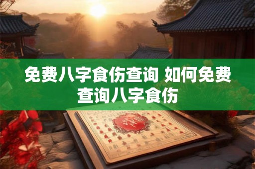 免费八字食伤查询 如何免费查询八字食伤