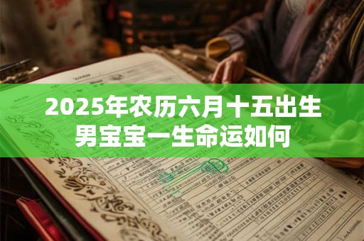 2025年农历六月十五出生男宝宝一生命运如何