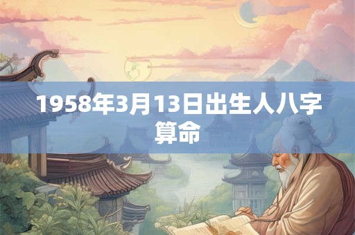 1958年3月13日出生人八字算命