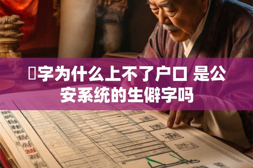 莀字为什么上不了户口 是公安系统的生僻字吗