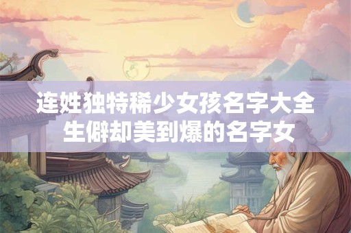连姓独特稀少女孩名字大全 生僻却美到爆的名字女