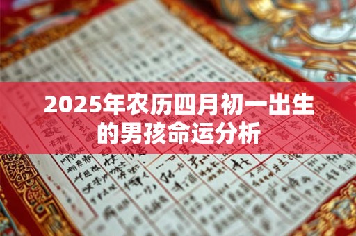 2025年农历四月初一出生的男孩命运分析