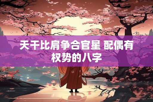 天干比肩争合官星 配偶有权势的八字