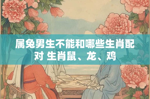 详细阅读:属兔男生不能和哪些生肖配对 生肖鼠、龙、鸡 属兔男生不能和哪些生肖配对 生肖鼠、龙、鸡