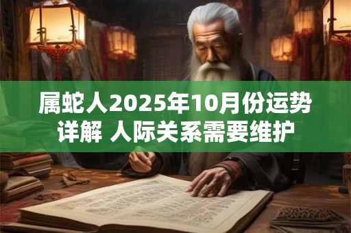 属蛇人2025年10月份运势详解 人际关系需要维护