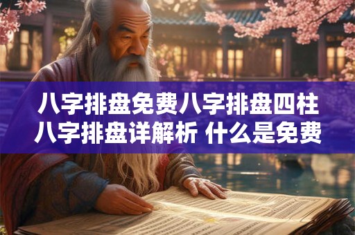 八字排盘免费八字排盘四柱八字排盘详解析 什么是免费的八字排盘