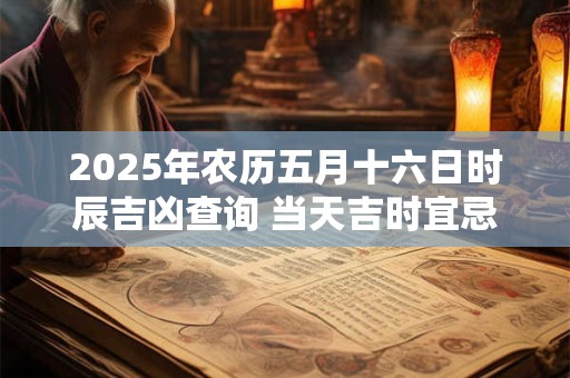 2025年农历五月十六日时辰吉凶查询 当天吉时宜忌一览表