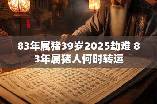 83年属猪39岁2025劫难 83年属猪人何时转运