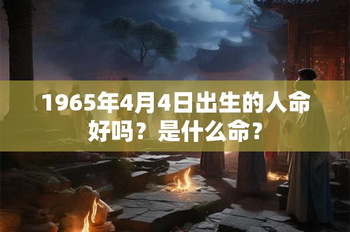 1965年4月4日出生的人命好吗？是什么命？