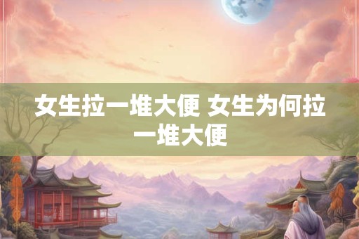 女生拉一堆大便 女生为何拉一堆大便