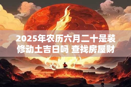 2025年农历六月二十是装修动土吉日吗 查找房屋财位