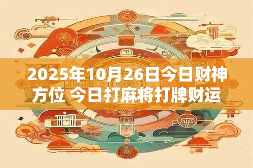 2025年10月26日今日财神方位 今日打麻将打牌财运方位
