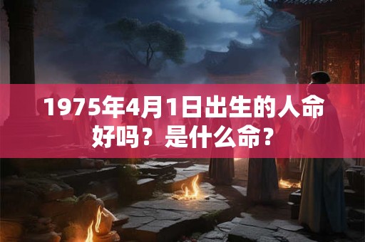 1975年4月1日出生的人命好吗？是什么命？