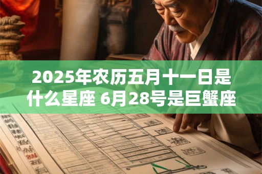 2025年农历五月十一日是什么星座 6月28号是巨蟹座吗 2025年农历五月十一日是什么星座 6月28号是巨蟹座吗