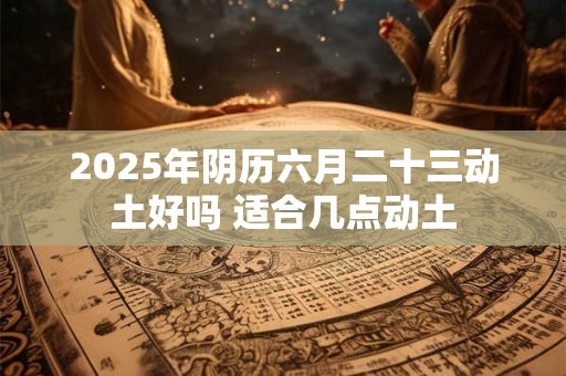 2025年阴历六月二十三动土好吗 适合几点动土