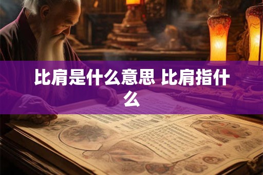 比肩是什么意思 比肩指什么