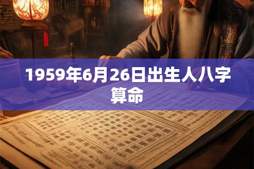 1959年6月26日出生人八字算命