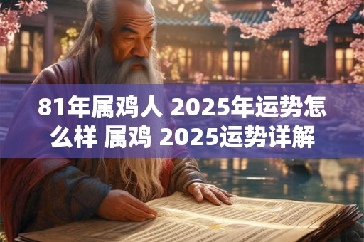 81年属鸡人 2025年运势怎么样 属鸡 2025运势详解
